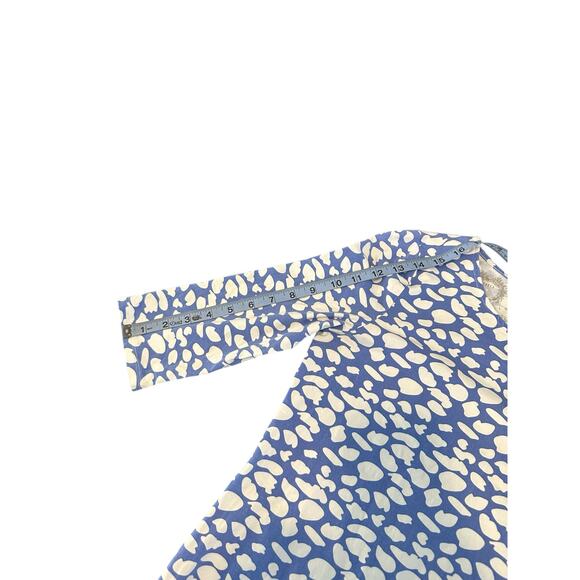 Hiho International Blue White Casual Everyday 3/4 Sleeve Tunic Top Size Small - Picture 11 of 12